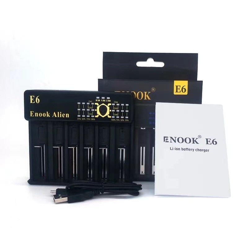2A 6 slot Lithium Ion Battery Charger 18650/26650/18350/18490/18500