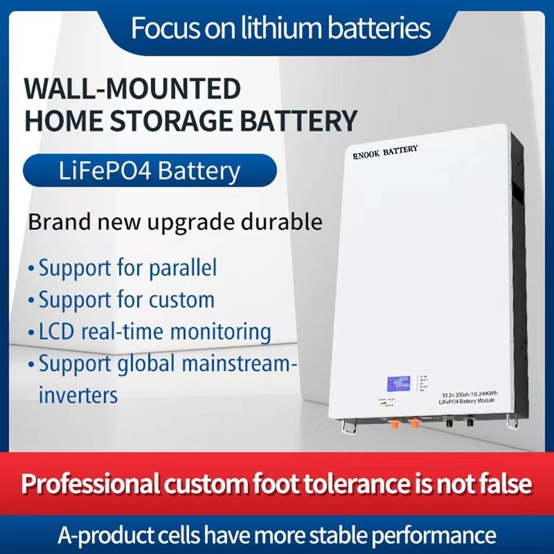51.2V LiFePO4 pin lưu trữ năng lượng mặt trời gia đình tùy chỉnh cho Inverter lai
