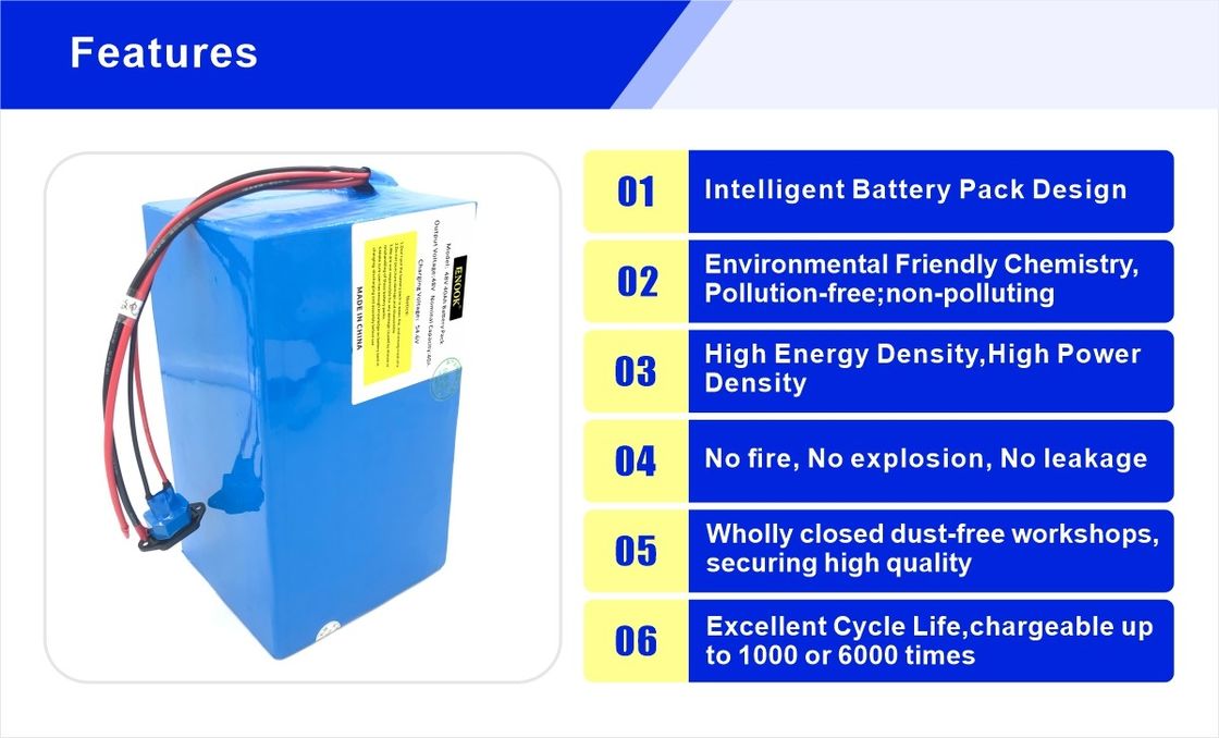 Pin xe tay ga E lithium-ion 36V cho xe đạp điện với vật liệu thân thiện với môi trường