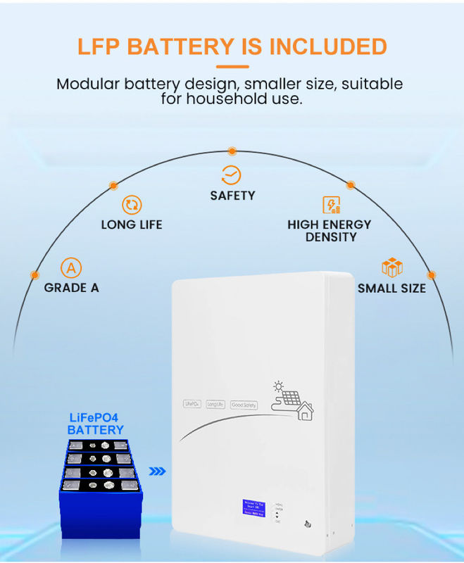 Hệ thống lưu trữ năng lượng mặt trời được chứng nhận CE/ROHS/UN38.3/MSDS/DGC với tỷ lệ xả 90%
