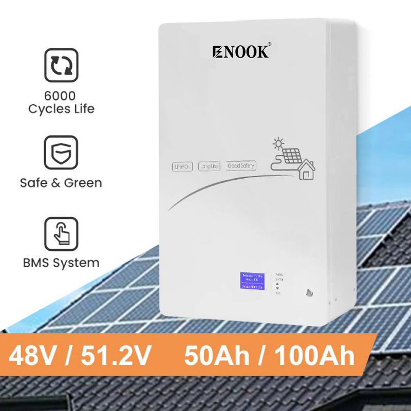 Enook Mặt trời 5KWH 10KWH LifePO4 pin lithium 24V 48V Năng lượng mặt trời 200Ah Power Wall Lifepo4 Pack