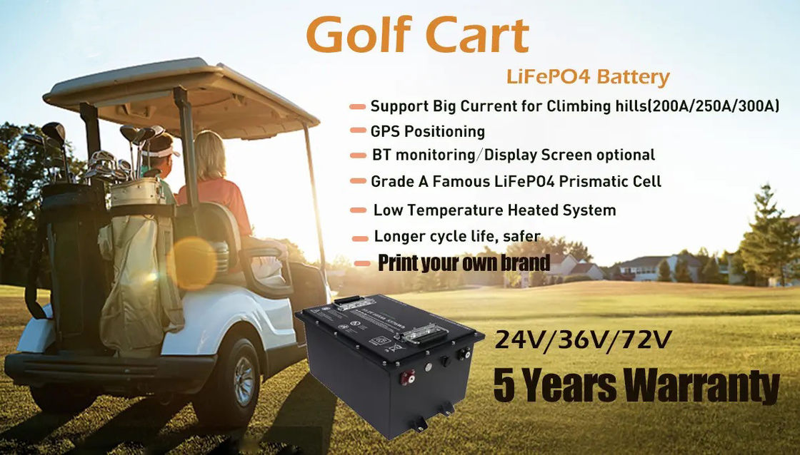 Máy pin Lithium Iron Phosphate thân thiện với môi trường Lithium Ion Golf Cart Battery 472*334*243mm