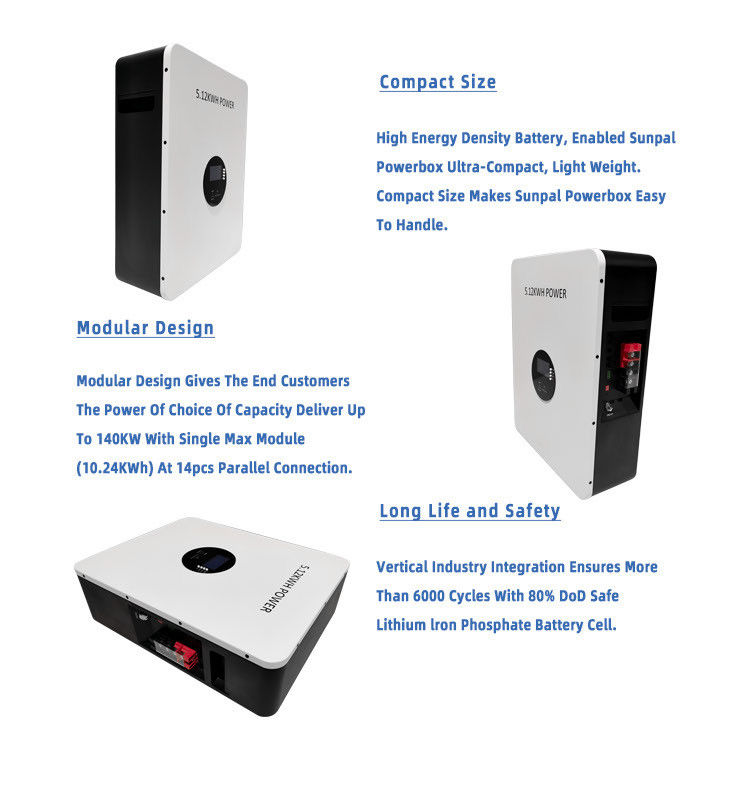 48v 51.2v 10 Kw 200ah Lithium Power Wall Lithium Solar Battery Powerwall Hệ thống năng lượng mặt trời lai